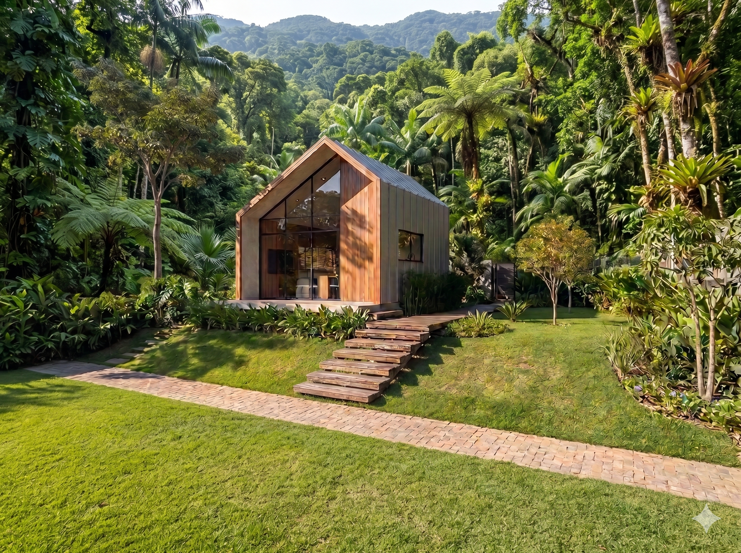 Chalé modular EASY em campo aberto